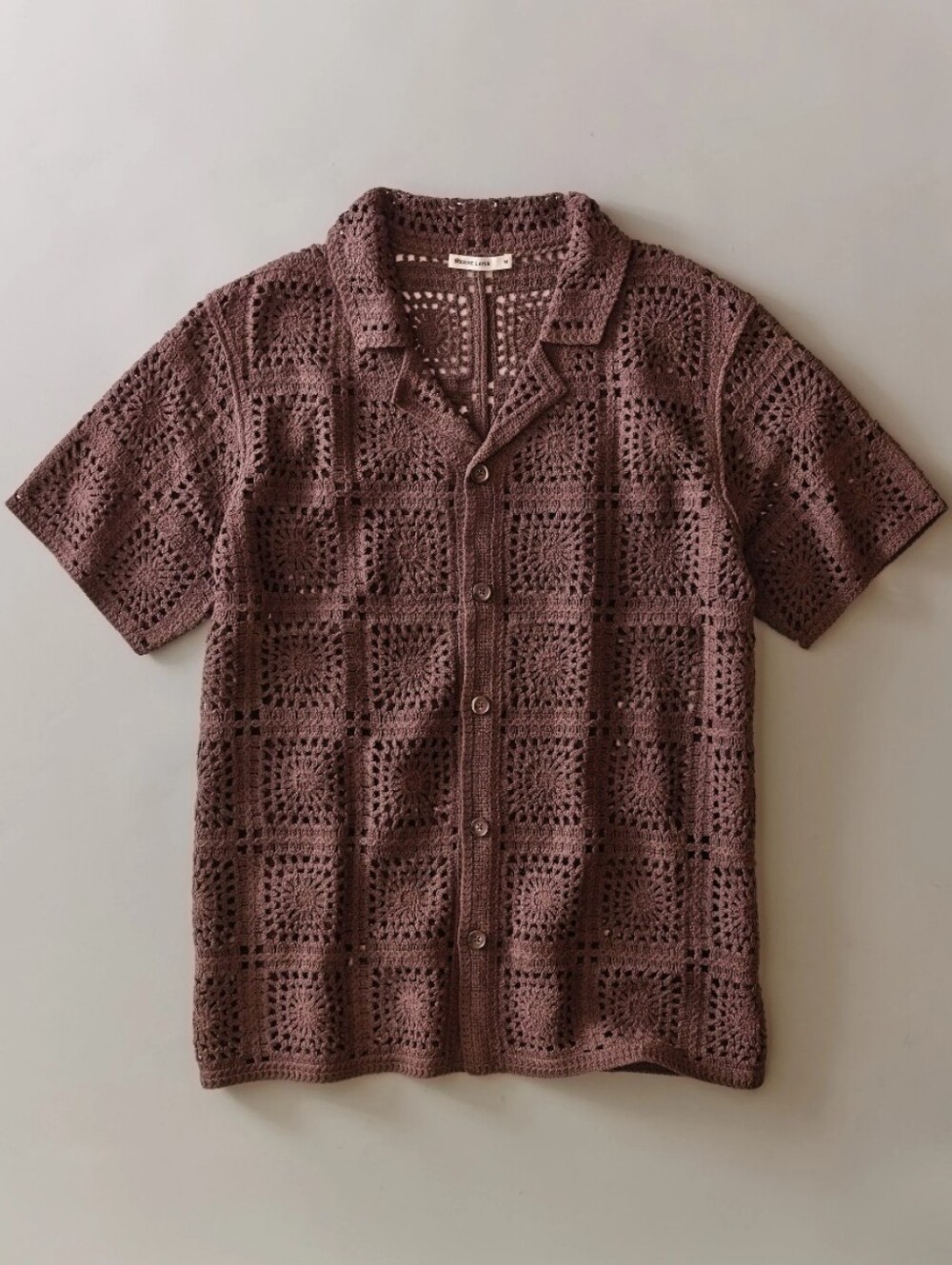 Marine Layer Callum Crochet Button Down- L